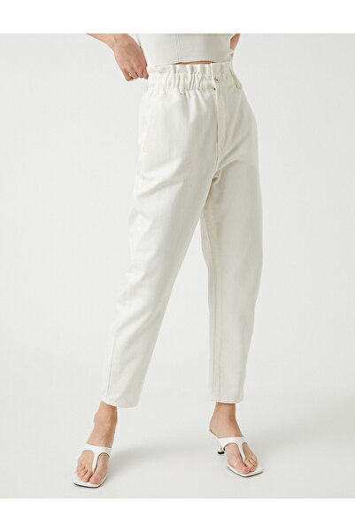 Koton Γυναικείο φαρδύ Jean ψηλόμεσο τζιν παντελόνι 2sal40010mw