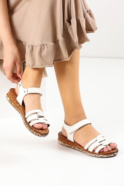 Ayax Sandale albe de damă