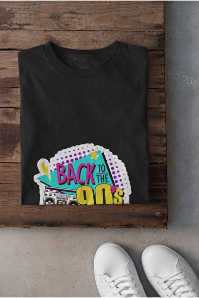 Kio Tasarım Ανδρικό μπλουζάκι με στάμπα vintage κασετόφωνο της δεκαετίας του '90