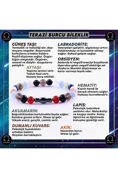 OSMANLI DOĞAL TAŞ Terazi Burcu Erkek Bilekliği