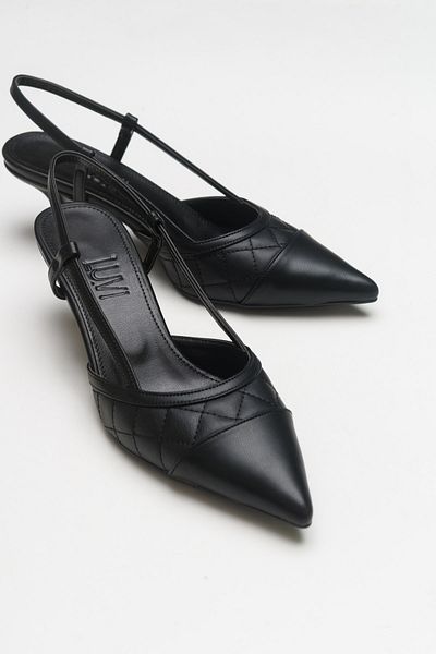 Luvi Schwarze Point-Damenschuhe mit Absatz