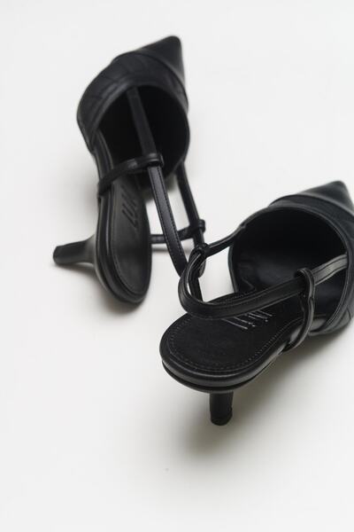 Luvi Poınt Siyah Kadın Topuklu Ayakkabı