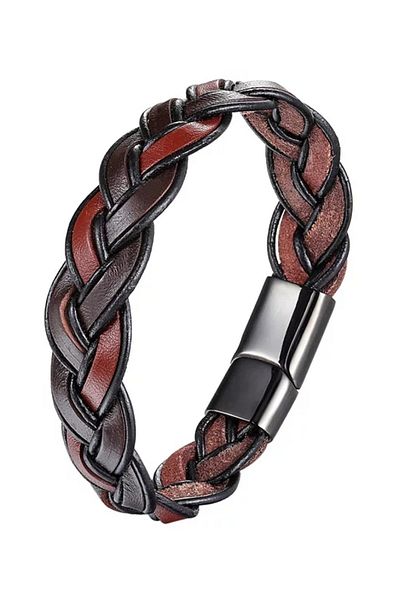 Gogoey Men's Bracelet Genuine Leather New Model Hand Knitted Modern Design