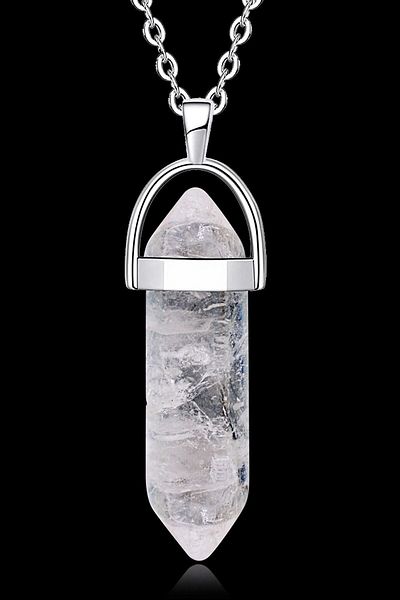 Armis Crystal Quartz Stone Natural Stone Pandula Necklace Natural Stone Including Chain