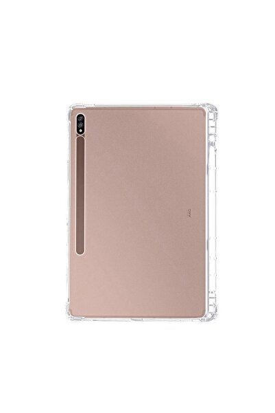 Microcase Samsung Galaxy Tab S7 Plus T970 Kalem Koymalı Silikon Kılıf - Şeffaf