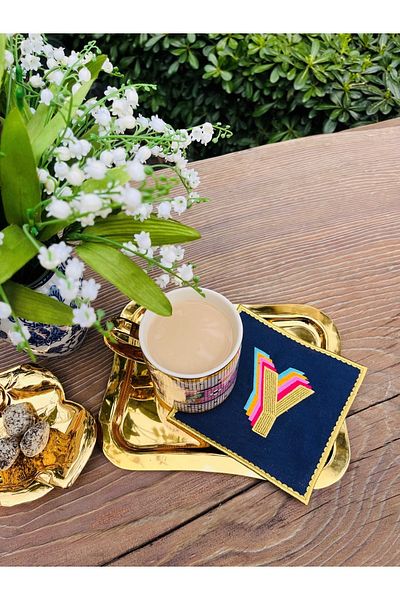 ge living Rainbow ́y ́ ́ Letter Cocktail Napkin (1 Piece)