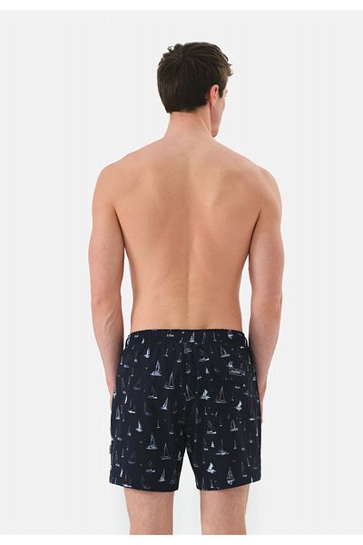 John Frank Gts- Sailboat Patterned Sports-swimsuit Shorts