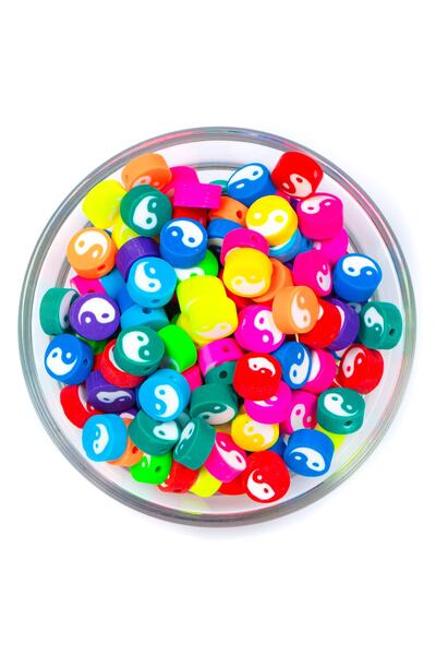 yfhobi 10 Adet - Polimer Fimo Boncuk, Karışık Renkli Yin Yang Denge Figürlü P...