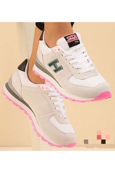 Hammer Jack 19250 Pantofi de damă, alb, roz, din piele naturală, pantofi casual, cu talpă groasă