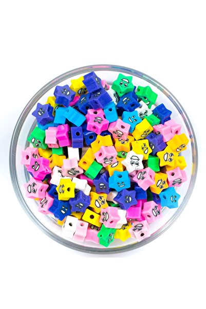 yfhobi 10 Adet - Polimer Fimo Boncuk, Karışık Kenkli Yıldız Figürlü Gülenyüz ...