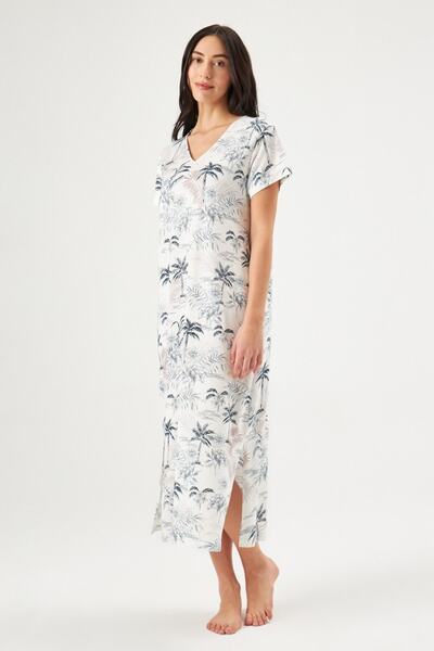 Eros Tropical Patterned Long Dress