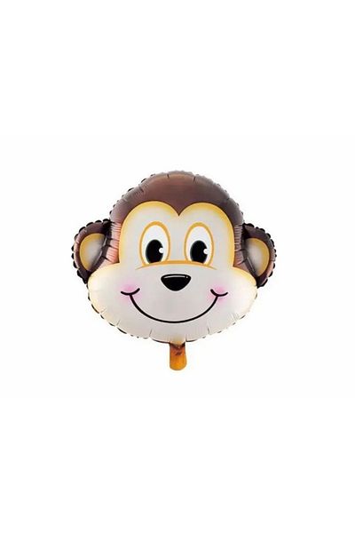 Deniz Party Store Safari Monkey Foil Head Balloon 1 Piece 60 Cm