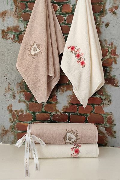 Özdilek Cheerful Embroidered Best Set - Κρεμ Μπεζ