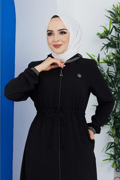 KMKkombin معطف من القماش على شكل قرص العسل بأكمام مطاطية