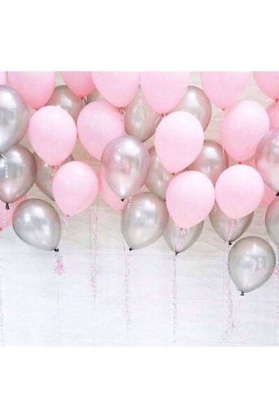 BEST PARTİ DOĞUM GÜNÜ PARTİ SÜSLERİ طقم بالونات وردي-فضي 30 قطعة