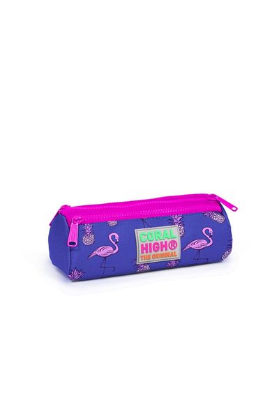 Yaygan Coral High Kids Patterned Three Compartment Pencil Bag