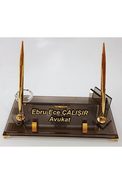 MERTKRİSTAL Kristal Masaüstü Kalemlik, Ofis Masa Isimliği, Kabartma Isimlik, ...