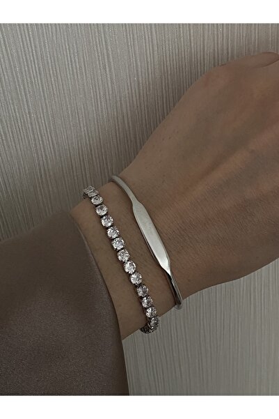 Vi store Gümüş Kaplama Plaka Bileklik