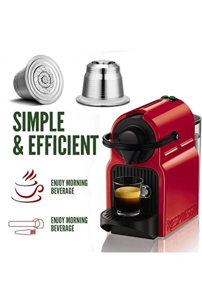 Schulzz Nespresso Için Paslanmaz Çelik Tekrar Doldurulabilir Kahve Kapsülü