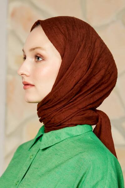 Modakaşmir Bambu Kahverengi Rengi Şal