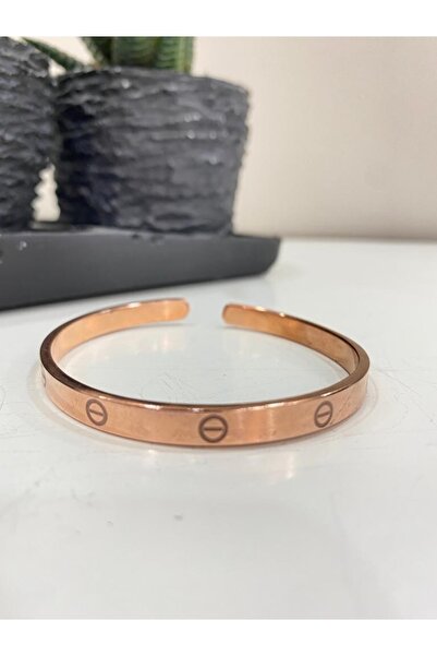 KAVELE Saf Bakır Bileklik Model -her Bileğe Uygun-geçmeli-unisex-