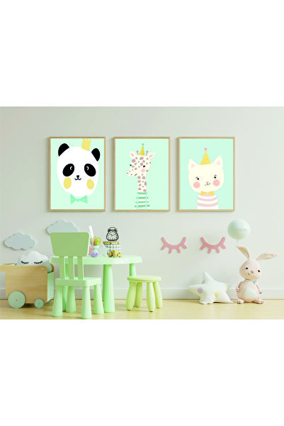 RET Dizayn Διακοσμητικό ρετρό MDF τραπέζι παιδικού δωματίου (με εμφάνιση πλαι...