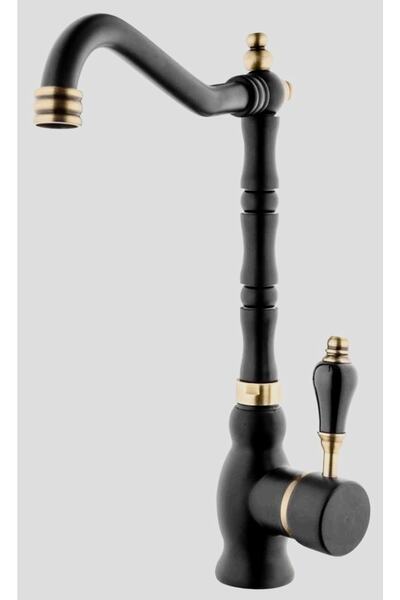 Guadro Armatür Guadro Siyah Gold Rustik Mıtfak Bataryası