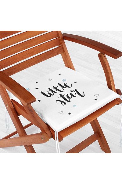 Realhomes Baby Room Zippered Chair Cushion with Little Star Design on White Background