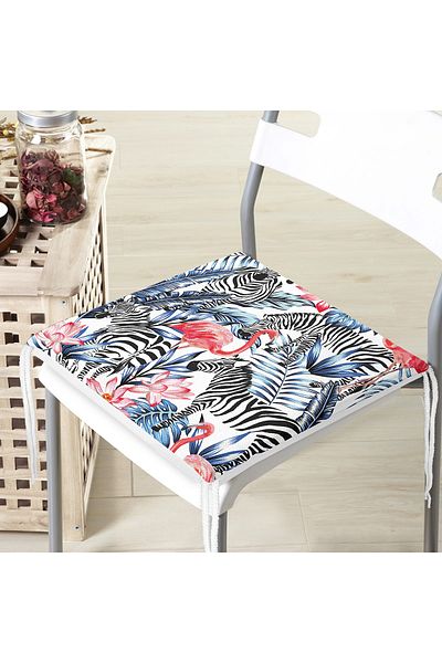 Realhomes Flamingo Themed Digital Printed Zippered Chair Cushion