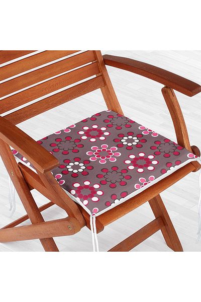 Realhomes Circular Patterned Digital Printed Modern Zippered Chair Cushion
