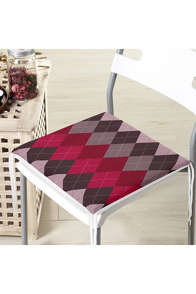 Realhomes Diamond Patterned Digital Printed Modern Zippered Chair Cushion