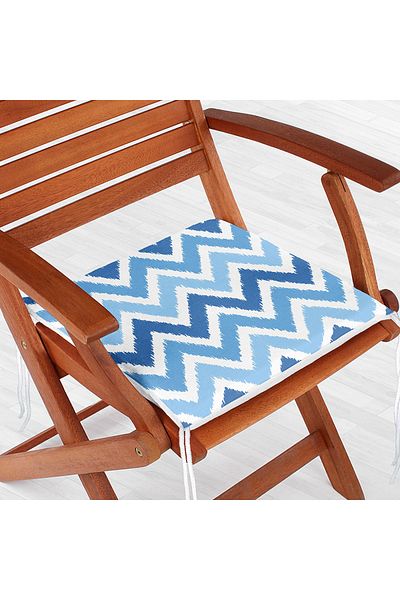 Realhomes Zigzag Pattern Digital Printed Zippered Chair Cushion