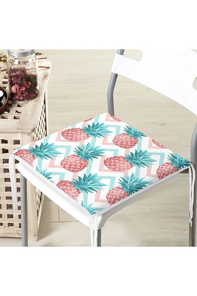 Realhomes Pineapples with Colorful Floor Special Design Modern Zippered Chair Cushion
