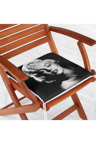 Realhomes Pernă pentru scaun cu fermoar, ilustrată cu imprimare digitală Marilyn Monroe