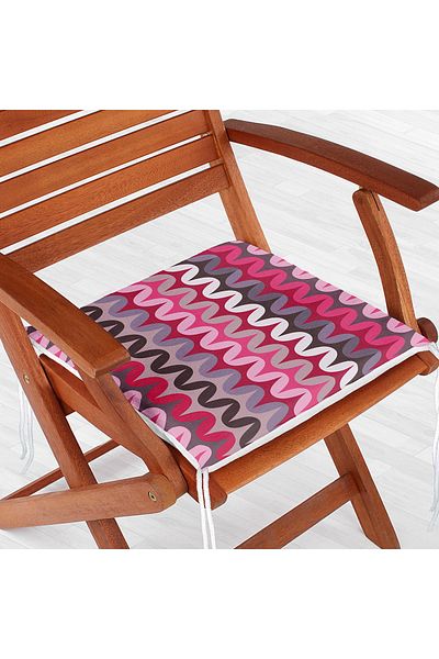 Realhomes Colorful Zigzag Motif Digital Printed Modern Zippered Chair Cushion