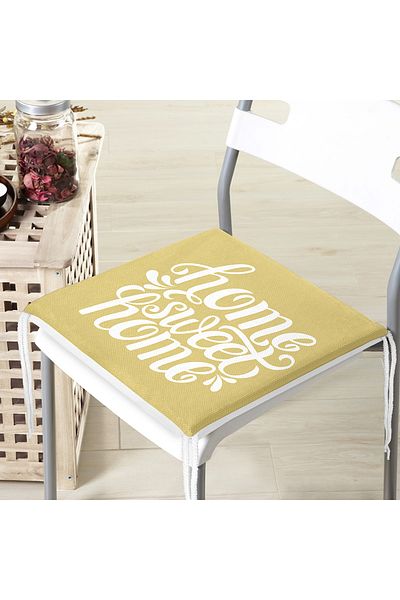 Realhomes Home Sweet Home Digital Printed Zippered Chair Cushion