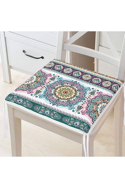 Realhomes Ethnic Kilim Patterned Digital Printed Zippered Chair Cushion
