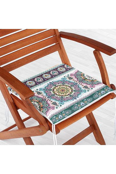 Realhomes Ethnic Kilim Patterned Digital Printed Zippered Chair Cushion