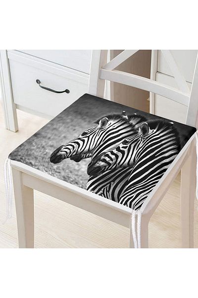 Realhomes Modern Zebra Pattern Digital Printed Zippered Chair Cushion