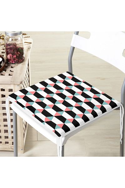 Realhomes Geometric Shaped Zippered Chair Cushion