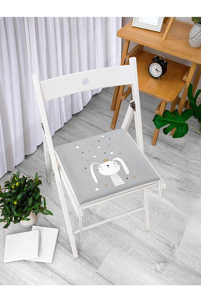 Realhomes Pernă de scaun modernă cu fermoar, cu buline colorate și model de pisoi pe fundal gri