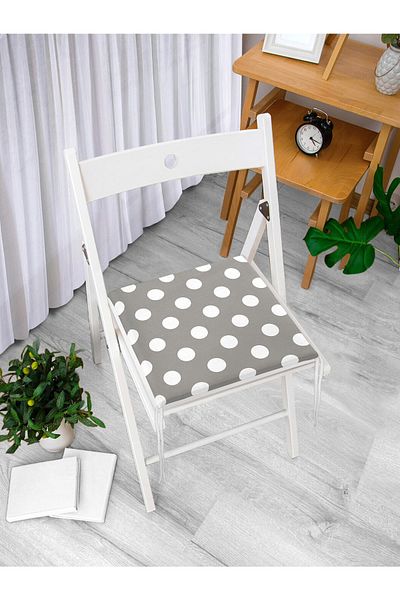 Realhomes Polka Dot Digital Printed Zippered Chair Cushion