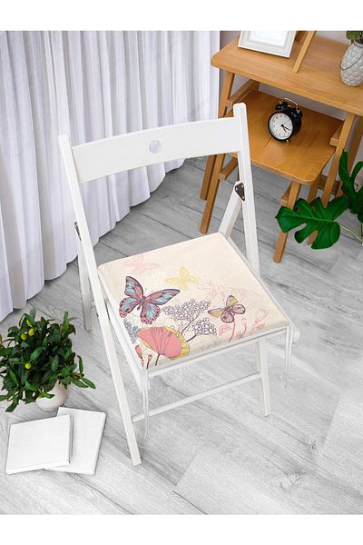 Realhomes Modern Butterfly Digital Printed Zippered Chair Cushion