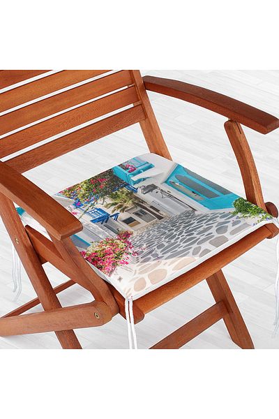 Realhomes Flower Themed Digital Printed Zippered Chair Cushion
