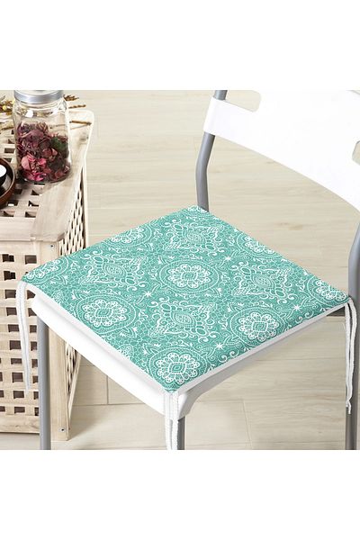 Realhomes Digital Printed Zippered Chair Cushion with Damask Figure