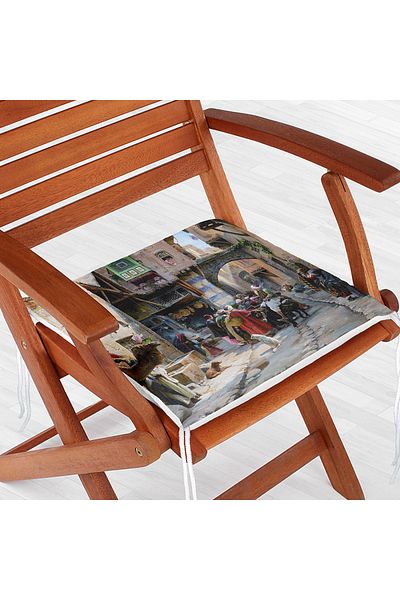 Realhomes Ottoman Pattern Digital Printed Zippered Chair Cushion