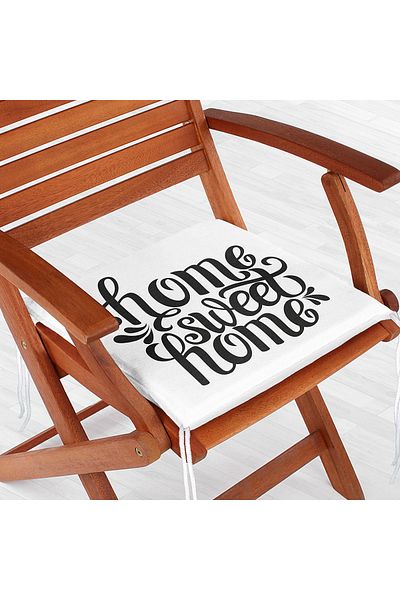 Realhomes Home Sweet Home Digital Printed Zippered Chair Cushion