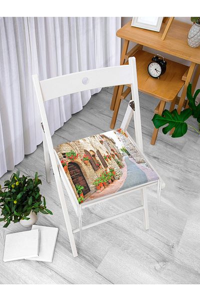 Realhomes Ψηφιακό εμπριμέ μαξιλάρι καρέκλας με φερμουάρ με θέμα το τοπίο