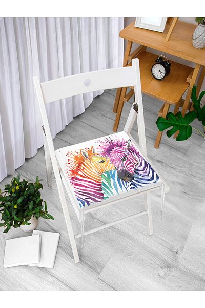 Realhomes Zebra Patterned Digital Printed Zippered Chair Cushion