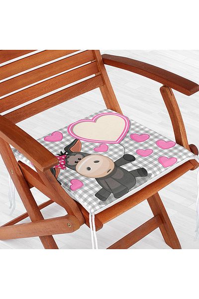 Realhomes Cute Donkey Motif Digital Printed Modern Zippered Chair Cushion